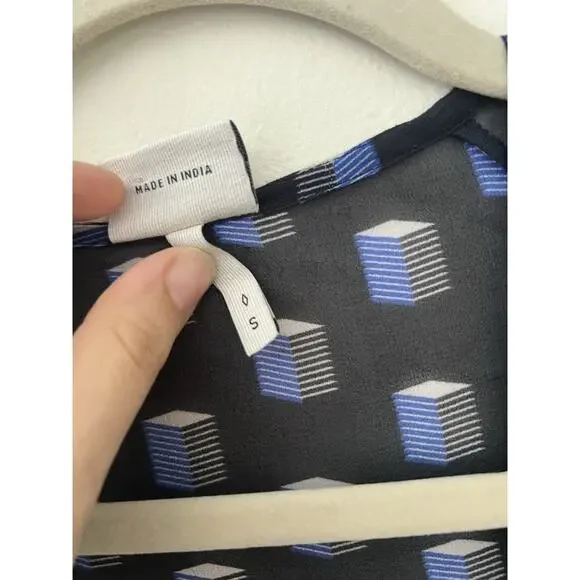 Evarae Silk Sheer Geometric Print Swim Cover up Dress Duster Kimonno Size small - Picture 5 of 11